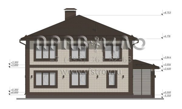 Проект эргономичного дуплекса с 8 спальнями на две семьи S-318