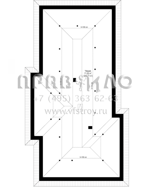 Проект современного одноэтажного вытянутого в длину дома с гаражом на два автомобиля S8-223-1 (Узкий)