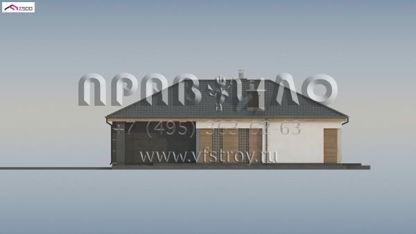 Проект стильного одноэтажного загородного дома для небольшой семьи S3-99-4 (Z356)