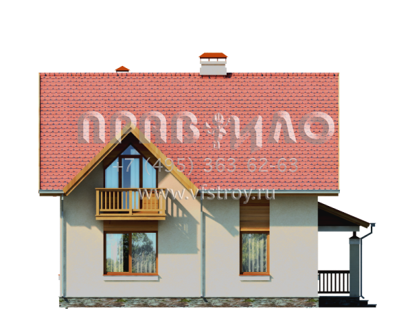 Проект экономичного загородного дома из газобетона S7-119 (3-12)