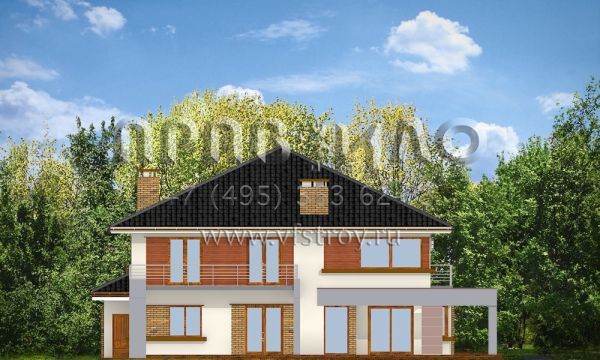 Проект коттеджа с двухместным гаражом S8-422 (Виола)