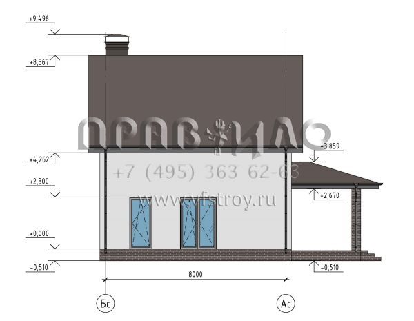 Проект двухэтажного дома из железобетонных панелей SP2-114 (2-114-СК)