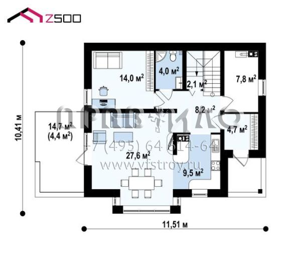 Проект современного светлого одноэтажного дома с мансардой, эркером и балконом S3-158-6 (z128 pk)