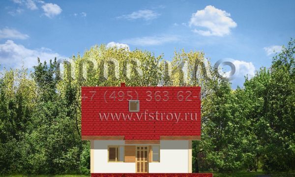 Проект небольшого мансардного дома с большими окнами S8-65 (Сосенка)