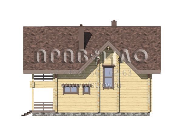 Проект экономичного деревянного дома с террасами S7-176 (1-42b)