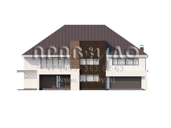 Проект просторного современного коттеджа с встроенным гаражом S3-433 (Zx20)