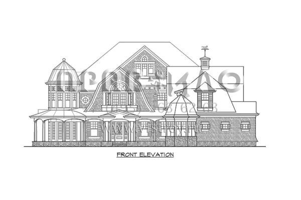 Проект резиденции с двумя гаражами на пять машин  S5-955 (341-00302)
