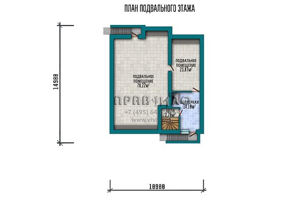 Проект одноэтажного дома с отделкой кирпичом и сложной крышей S2-261 (116-261-1ГП)