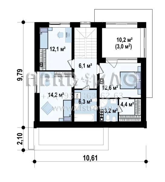 Проект двухуровневого дома с односкатной крышей S3-141 (Z392)