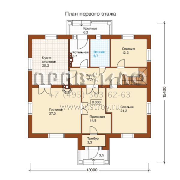 Проект небольшого загородного дома S6-249(K-249-1P)