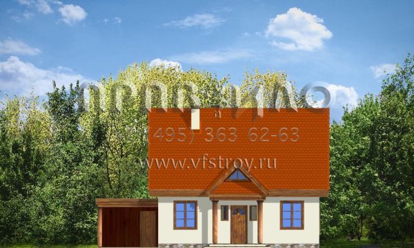Проект небольшого дома из керамических блоков S8-126-1 (Сказочный)