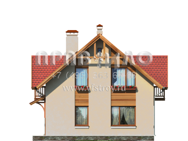 Проект экономичного загородного дома из газобетона S7-119 (3-12)