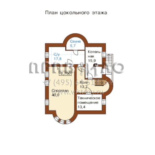 Проект коттеджа с выразительным циркульным эркером S6-318(L-318-1K)