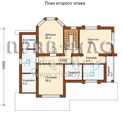 Проект коттеджа с балконом K-251-1P