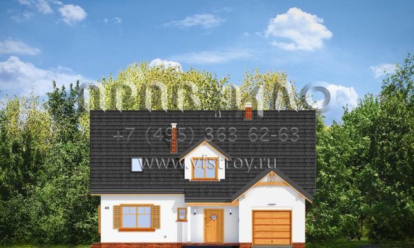 Проект загородного дома с гаражом S8-237-2 (Конфетка)