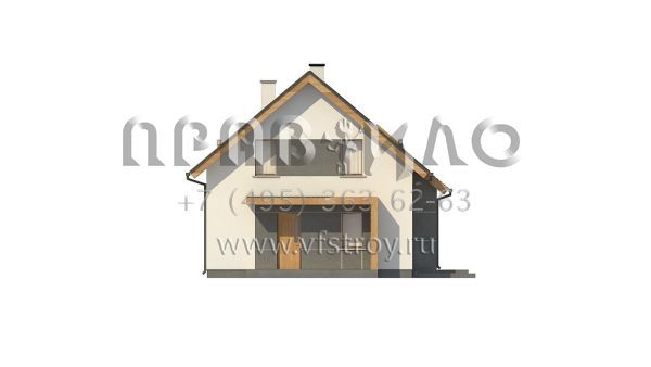 Проект пятикомнатного мансардного дома с двускатной крышей и с эркером s3-122-4 (Z44 A)