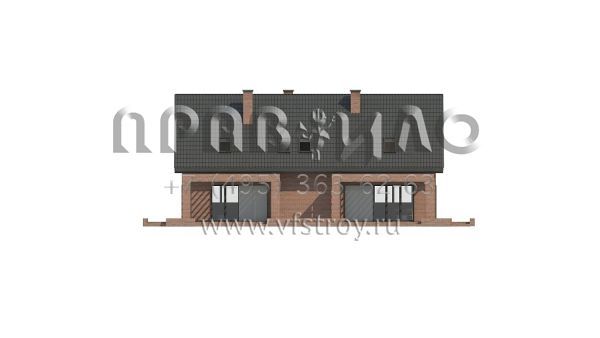 Проект стильного одноэтажного мансардного дома на две семьи S3-203-1 (Z351)