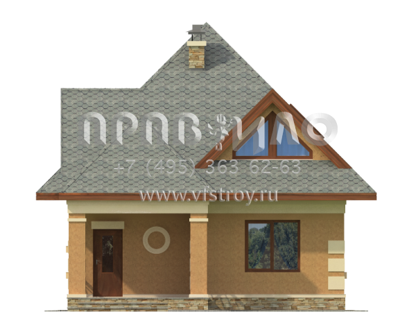 Экономичный дом с шатровой кровлей S7-99 (3-13)