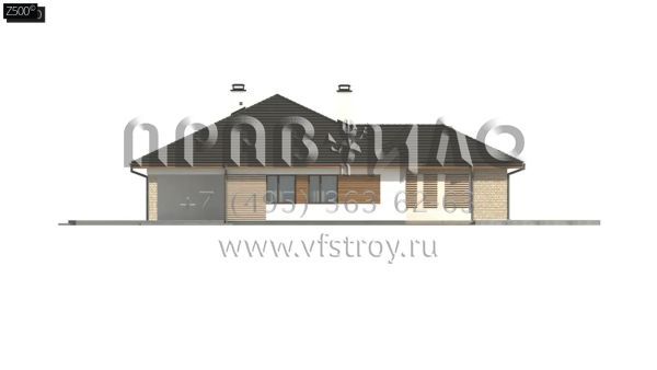 Проект комфортного одноэтажного дома с гаражом и подвалом S3-264 (Z301 P)