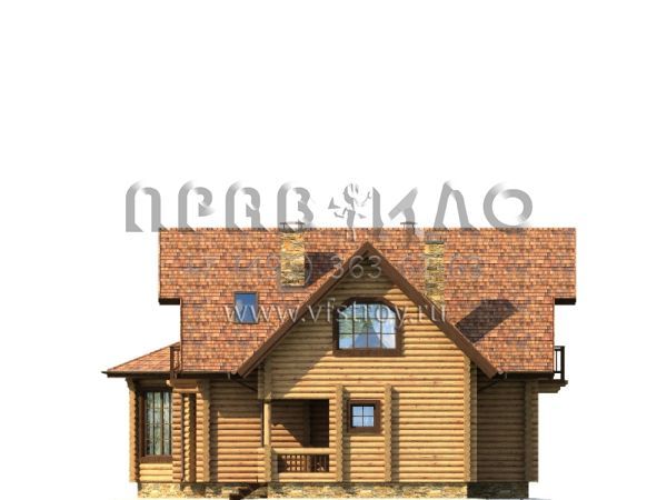 Проект деревянного дома с шестигранной верандой S7-180(1-20)