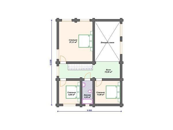 Проект деревянного дома из бревна 12 на 15 м с бассейном и сауной S4-234 (ДО-113)