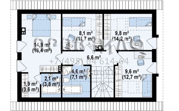 Проект одноэтажного загородного дома с гаражом S3-155 (Z269)