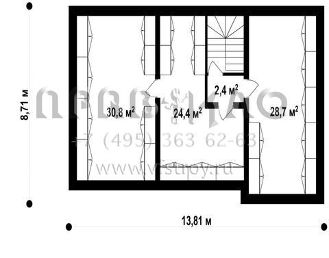 Просторный двухэтажный дом с подвалом S3-284 (Z159 P)