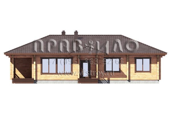 Проект одноэтажного деревянного дома для отдыха S7-140 (1-47a)