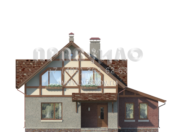 Экономичный дом с гостевым блоком S7-137 (3-10)