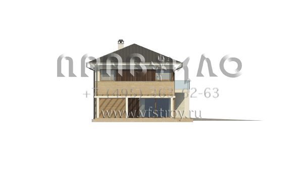 Проект современного двухэтажного дома с гаражом и террасами S3-178-7 (Zx63 B+PK)