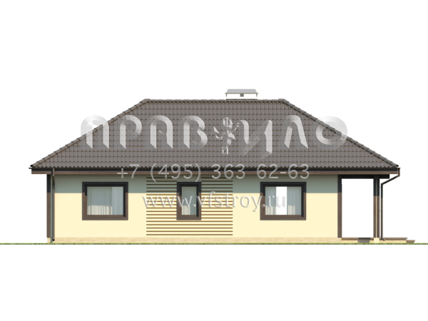 Проект простого дома с четырехскатной кровлей  S3-95-3 (Z55)