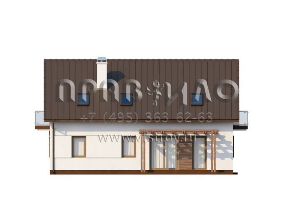 Проект загородного дома со скатной кровлей и гаражом на одну машину S3-190 (Z133)