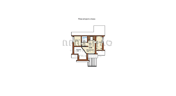 Проект одноэтажного дома из камня c мансардой I-169-1K