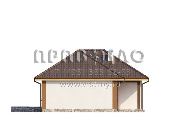 Проект маленького одноэтажного дома с открытой террасой S3-77 (Z15)