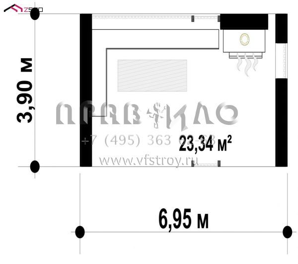 Проект современной беседки с камином P3-23 (Za1)