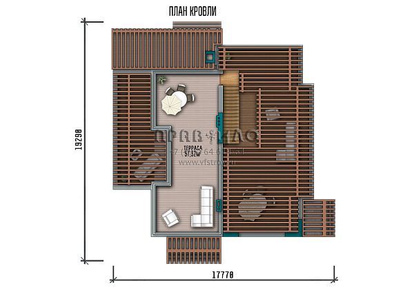 Проект стильного современного дома с большими террасами на втором этаже и эксплуатируемой кровлей S2-351 (194-351-2)
