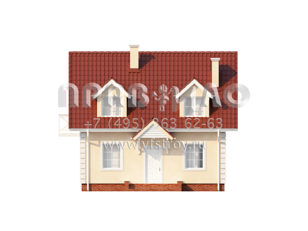 Проект загородного дома с полукруглым камином S3-110-3 (Z4)