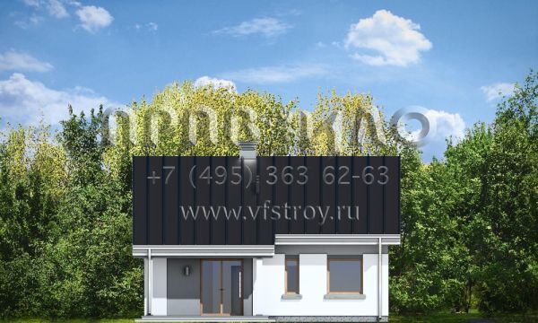 Проект одноэтажного коттеджа с большими окнами S8-131 (Кайтек)