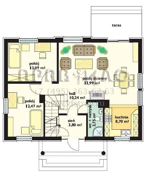 Проект классического загородного дома с подвалом S8-199-1 (Медовые Года)