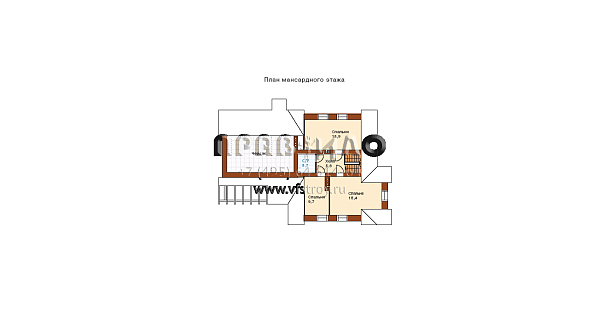 Проект одноэтажного каменного дома с мансардой  I-164-1K