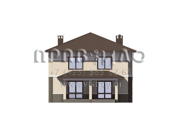 Двухэтажный особняк из газобетона S7-231 (3-17с.1)