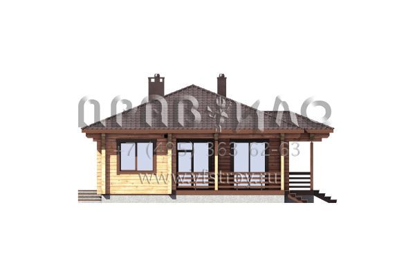 Проект одноэтажного деревянного дома для отдыха S7-140 (1-47a)