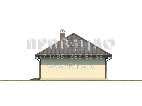 Проект простого дома с четырехскатной кровлей  S3-95-3 (Z55)