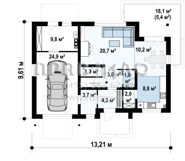 Проект дома с камином для супружеской пары  S3-191 (Z172)