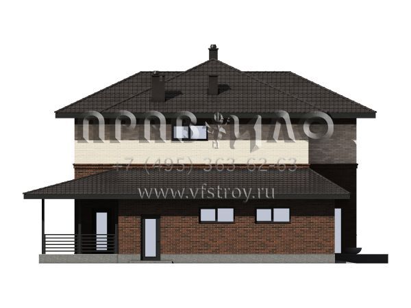 Проект двухэтажного газобетонного / кирпичного дома с гаражом S7-194 (5-09)