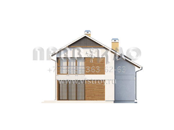 Проект компактного современного дома с двускатной крышей  S3-122 (Z155)