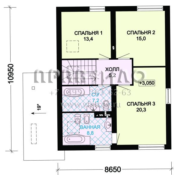 Проект экономичного загородного дома из газобетона S7-143(3-36)