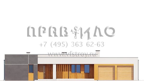 Проект особняка в стиле хайтек с гаражом на два автомобиля  S3-167-3 (ZX102)