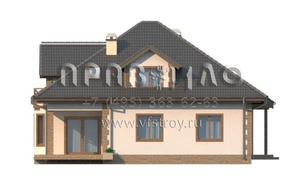 Проект удобного дома из кирпича, керамических блоков или газобетона S3-243 (Z58 z blk)