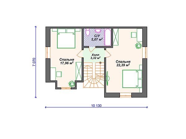 Проект дома с 3 спальнями и мансардой S4-131 (К-315)
